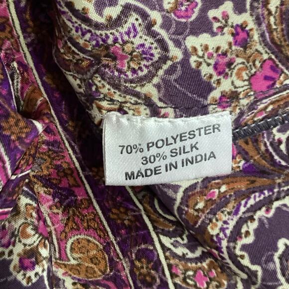 Perry Walker Collective Silk Blend Purple Pink Paisley Shift Maxi Dress 1 S - Picture 4 of 7